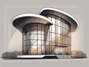 A hollow corporate building with a shell-like structure