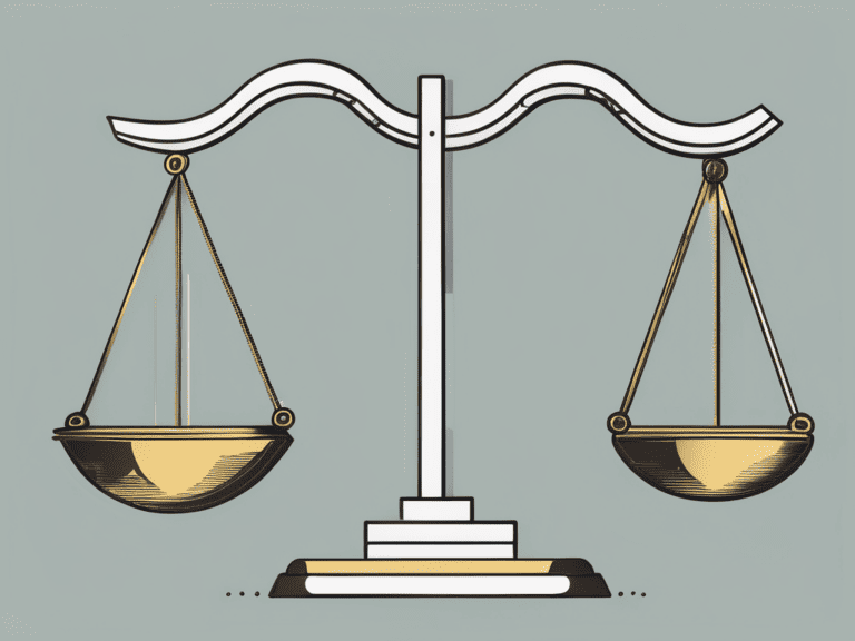 A pair of scales balancing various financial symbols such as currency