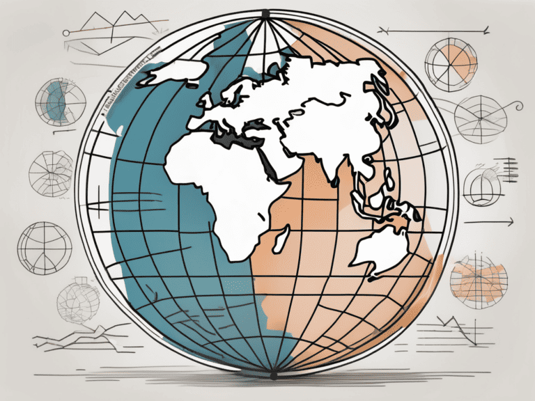 A globe with different countries highlighted