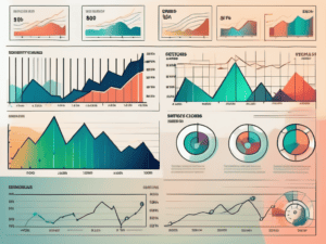 A stock market chart with various securities like bonds