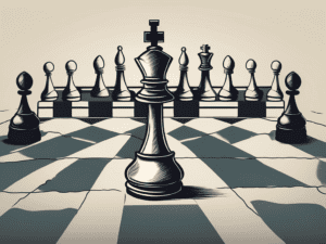 A chessboard with a single pawn moving on its own