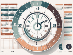 A large calendar divided into four sections