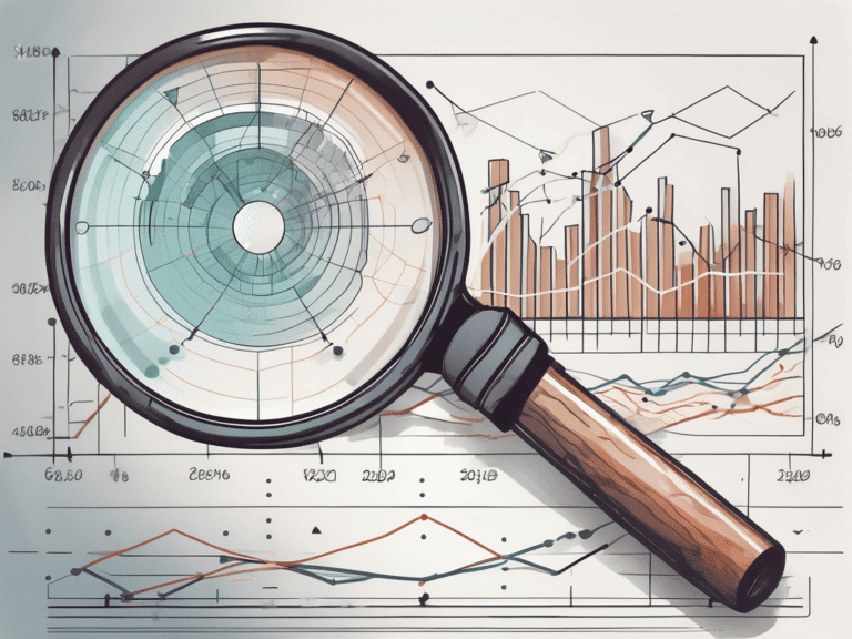 A magnifying glass hovering over a complex diagram or chart