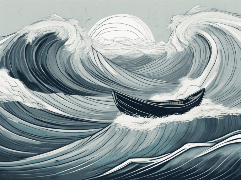A stormy sea with a single