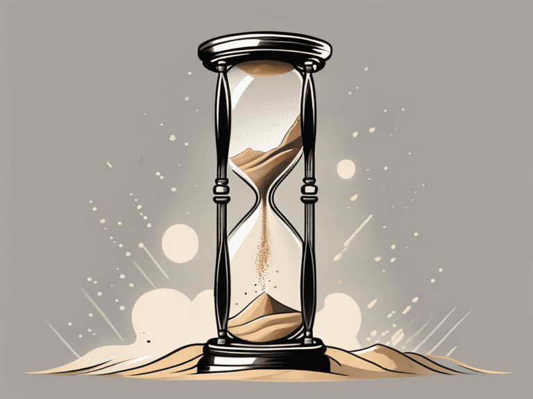 A hourglass with sand falling